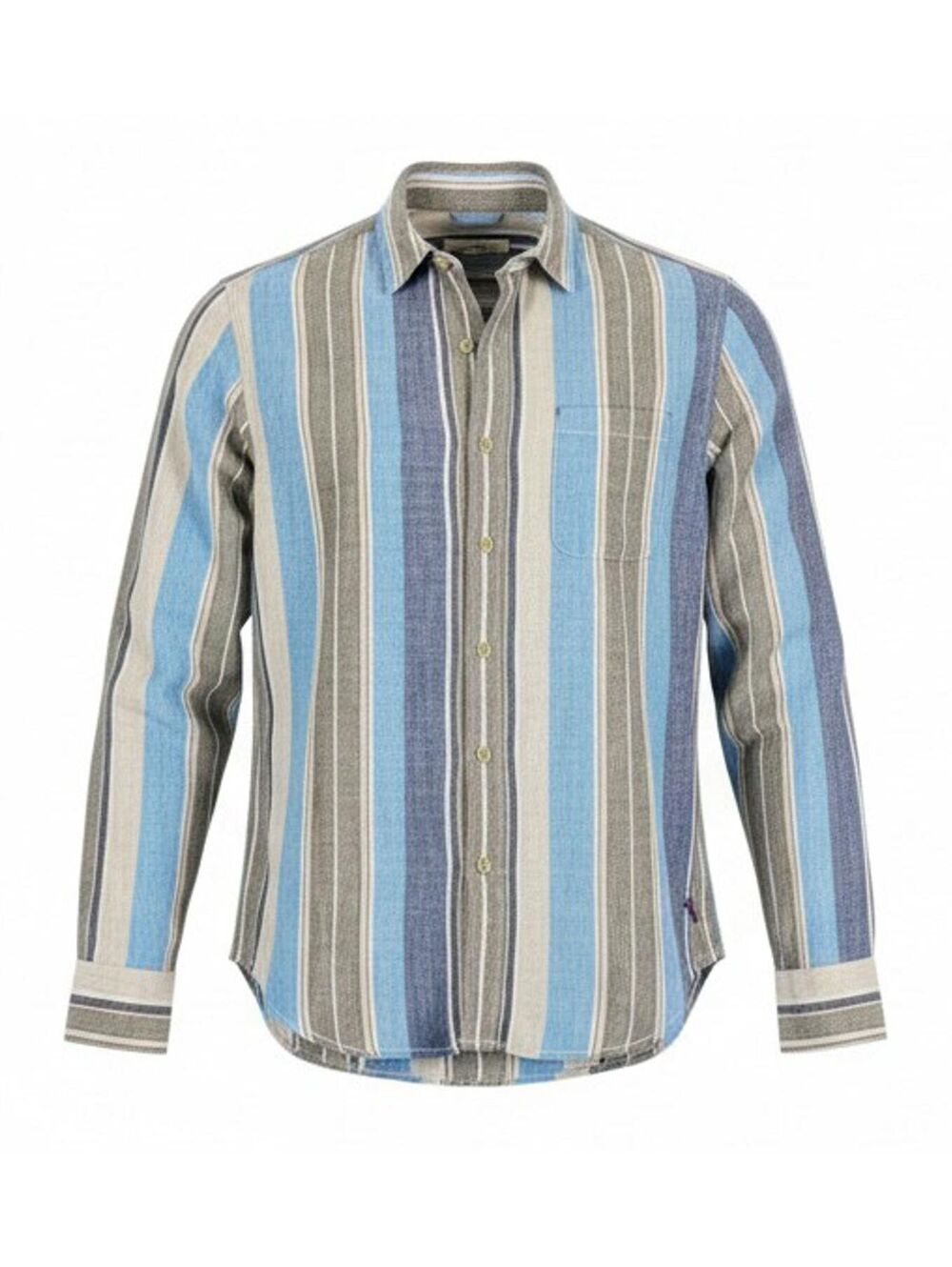 Tommy Bahama XL Shirt Linen Sand Sage Blue Striped LS Button Down Resort Luxe🏝️